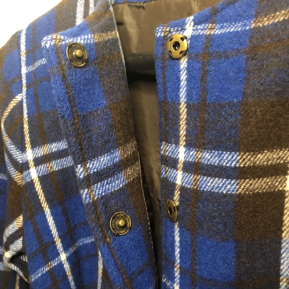 NWT!- plaid wool blend wrap coat Nordstrom - Picture 7 of 12
